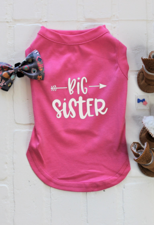 Big Sister Dog Shirt – Pink Outfit for Your Pup