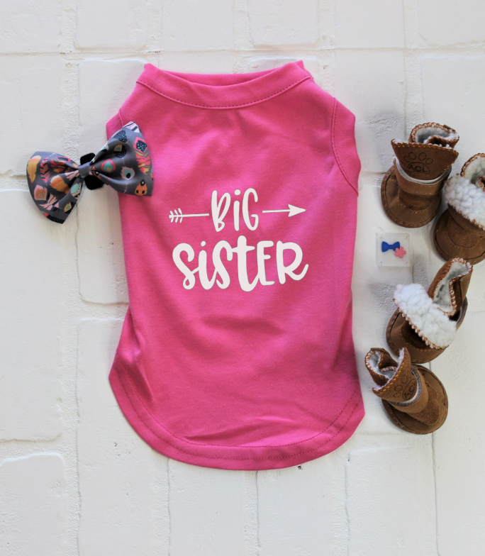 Big Sister Dog Shirt – Pink Outfit for Your Pup