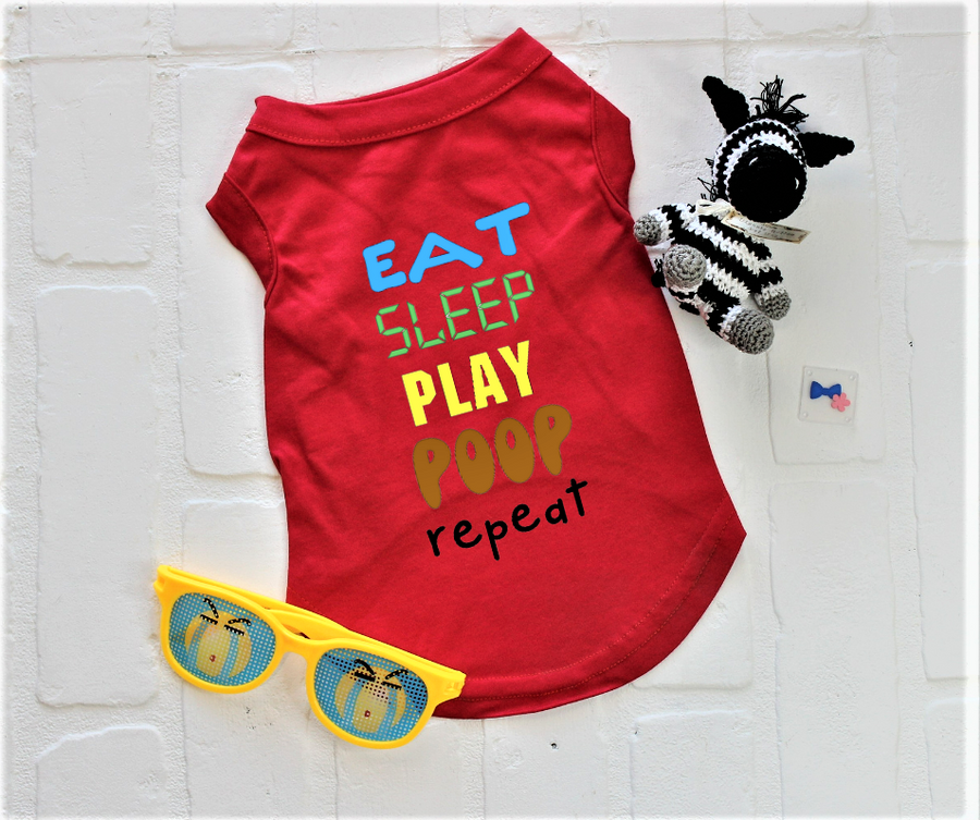 Colorful Dog T-Shirt with Humorous Design - Fun & Cute Pet Apparel