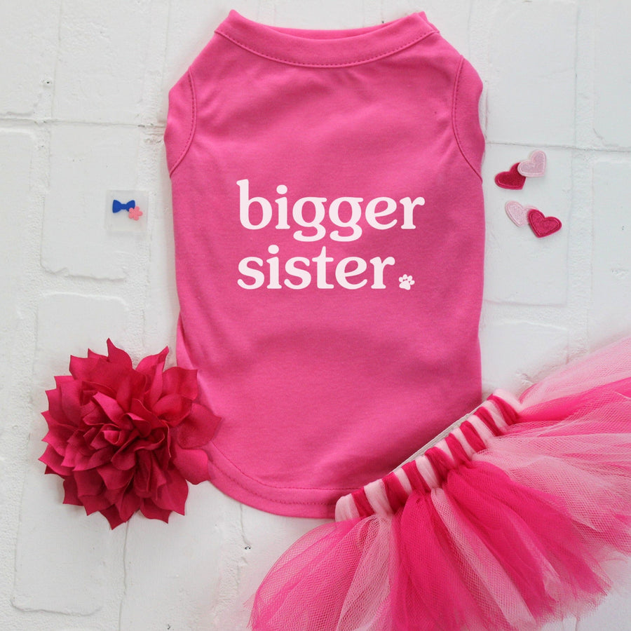 Dog Tee for Reveal Party | Pink Sibling Announcement Shirt for Pet