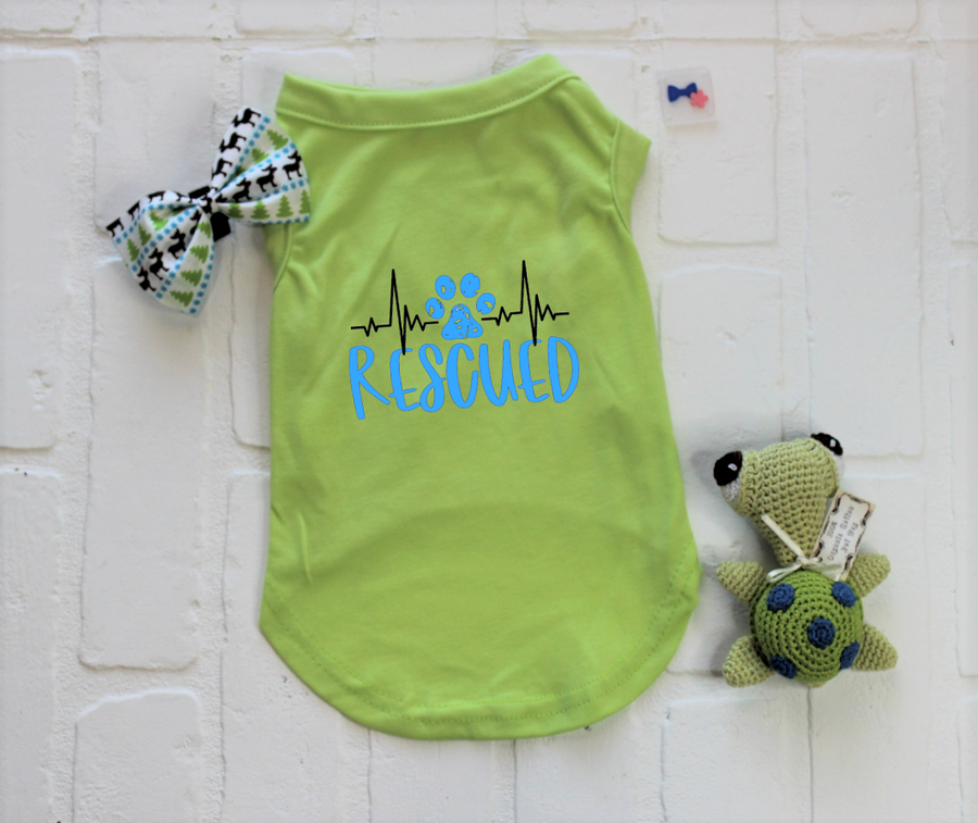 Rescued Dog Sleeveless Shirt - Adoption Awareness Pet Apparel