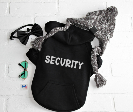 Security Dog Sweatshirt - Black & Silver Design for Protection Dogs