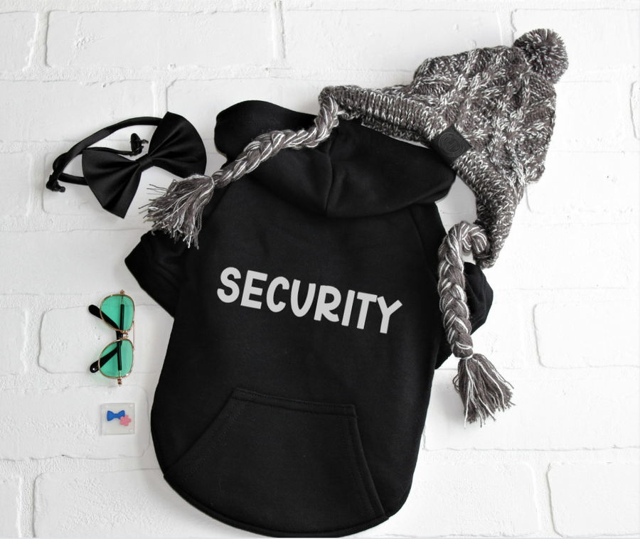 Security Dog Sweatshirt - Black & Silver Design for Protection Dogs
