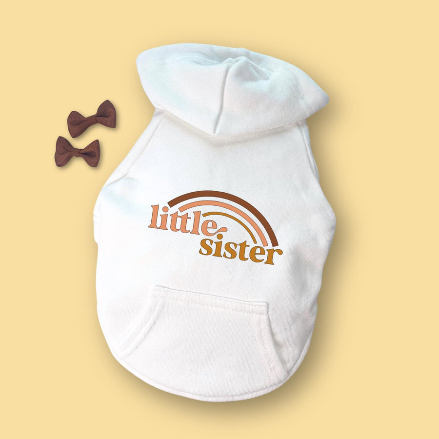 Sibling Pet Hoodie - Little Sister Neutral Color for Party Reveal