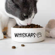 White Dog Bowl Personalized with Name - Custom Pet Dish for Dogs