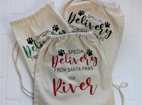 Personalized Santa Bag for Pet - Custom Holiday Gift Bag for Dogs