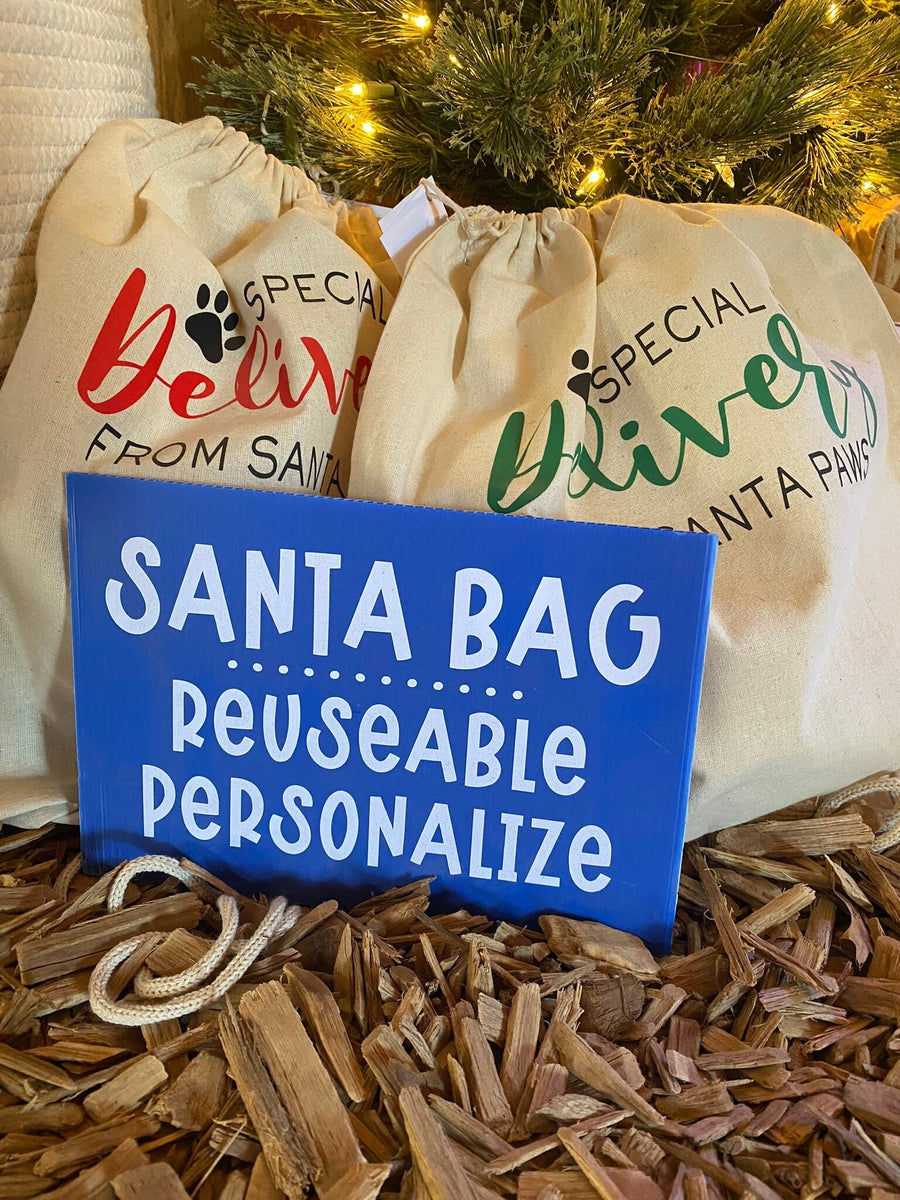Personalized Santa Bag for Pet - Custom Holiday Gift Bag for Dogs