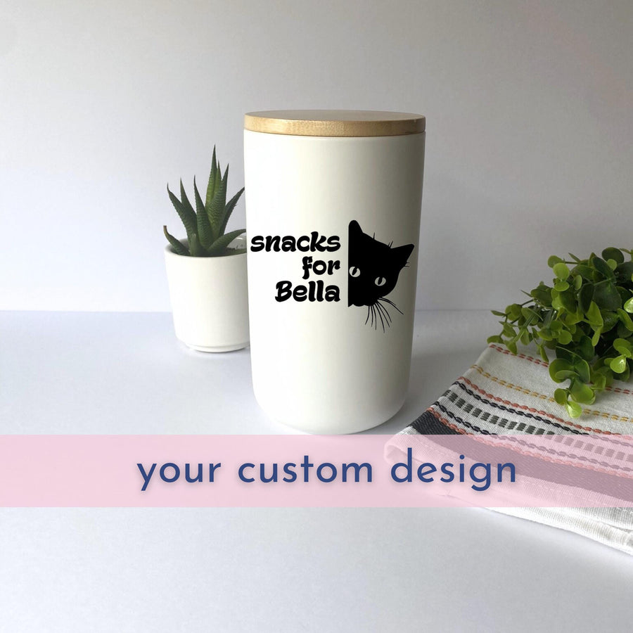 Personalized Canister for Kitchen White Modern Decor for Home