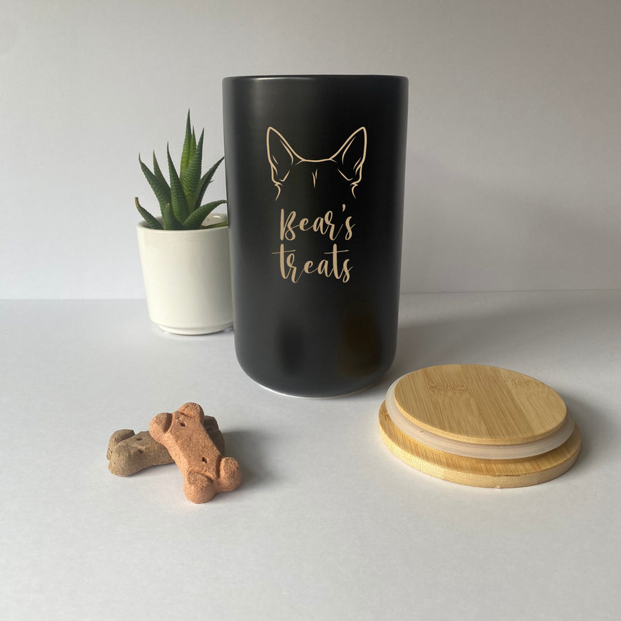 Custom Dog Treat Canister | Personalized with Breed & Name, Dog Mom Gift