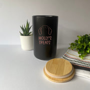 Custom Dog Treat Canister | Personalized with Breed & Name, Dog Mom Gift