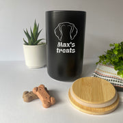 Custom Dog Treat Canister | Personalized with Breed & Name, Dog Mom Gift