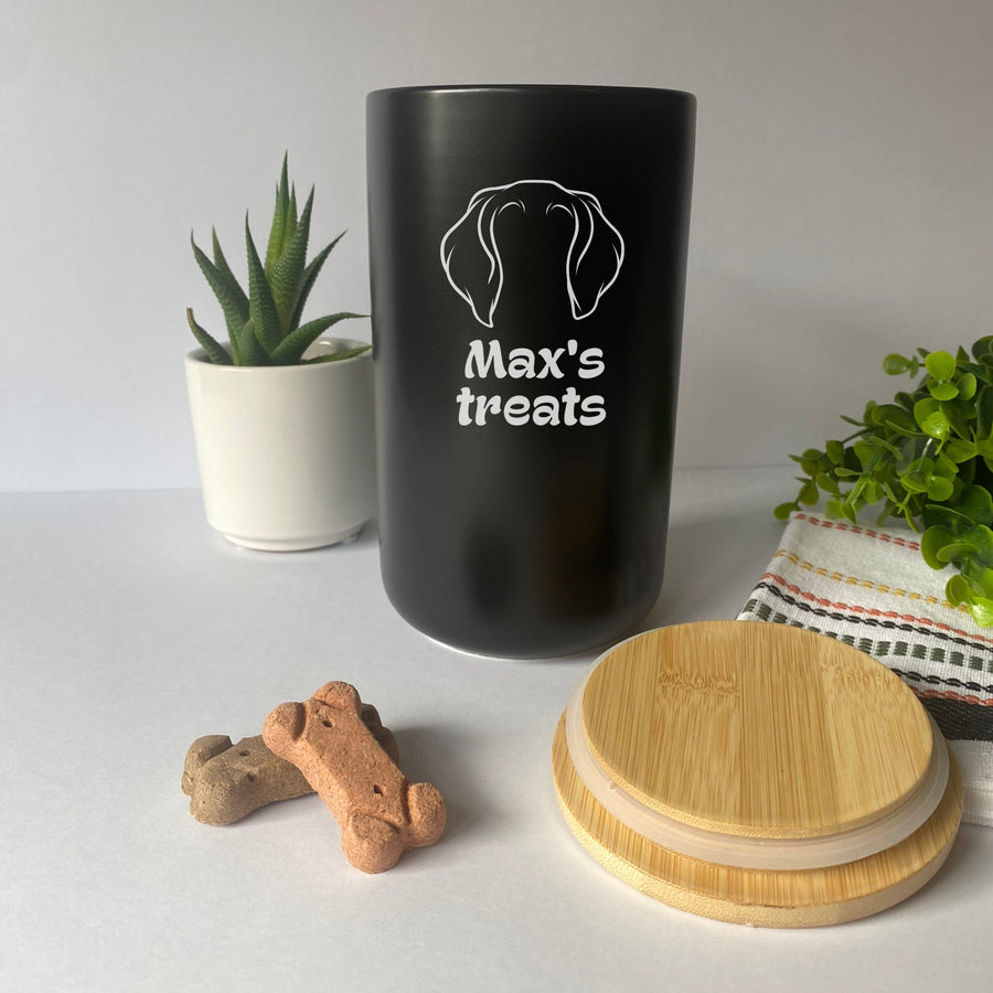 Custom Dog Treat Canister | Personalized with Breed & Name, Dog Mom Gift