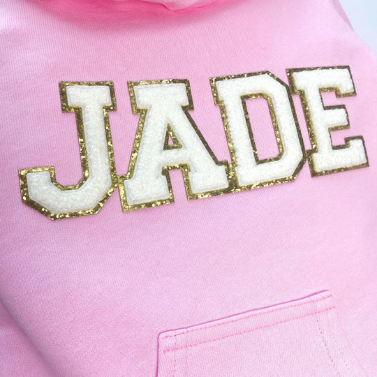 Custom Pink Dog Hoodie Sweatshirt for Girls - Name Personalization, Warm Pet Jacket, Gift for Dog Mom & New Puppies