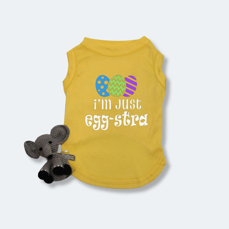 Funny Easter Shirt for Pet | Yellow Tee with Easter Egg Design for Giant Breeds