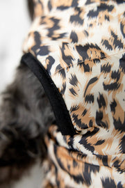 Leopard Print Dog Jacket with Name | Personalized Zipper Vest for Pet
