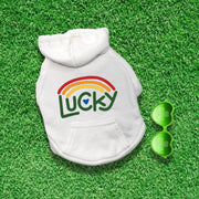 Lucky Dog St. Patrick's Day Hoodie | White Sweatshirt for Your Pet