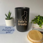 Personalized Cat Treat Canister - Custom Storage for Your Pet's Treats