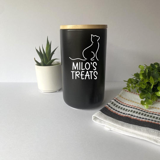 Personalized Cat Treat Canister - Custom Storage for Your Pet's Treats