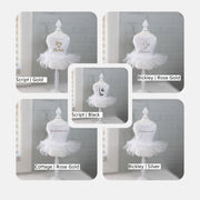 a set of four photos of a baby's dress