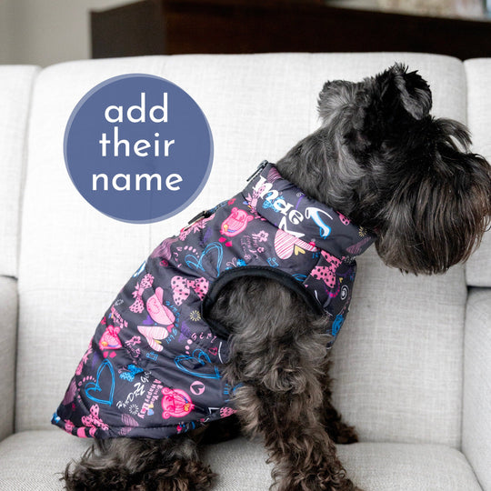 Personalized Pink Dog Vest | Small Dog Rain Jacket with Leash Rings