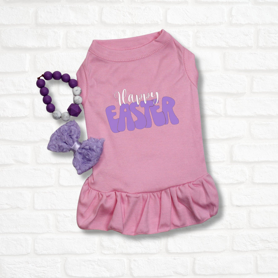 Pink Easter Dress for Dog - Cute Spring Outfit for Pet Holiday Celebration