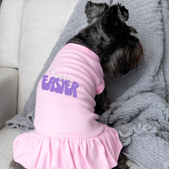 Pink Easter Dress for Dog - Cute Spring Outfit for Pet Holiday Celebration