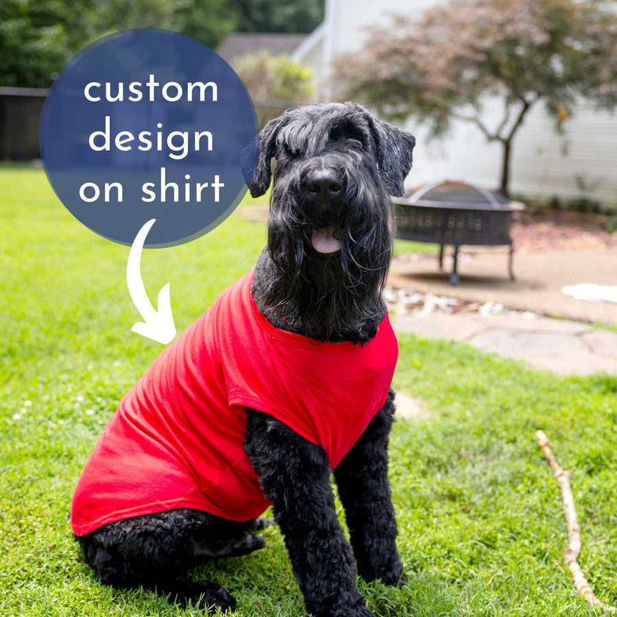 Red Custom Dog Shirt - Personalized for Business Logo or Pet Apparel