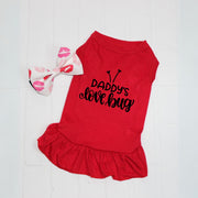 Red Dog Dress - Love Bug Design, Cute Father's Day Outfit for Pets
