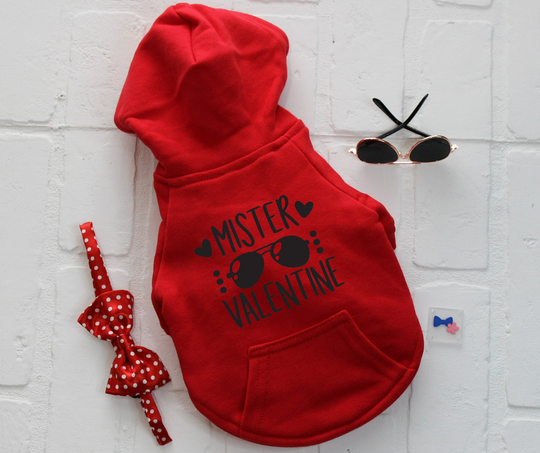 Red Pet Sweater for Valentine’s Day - Mister Valentine Dog Outfit