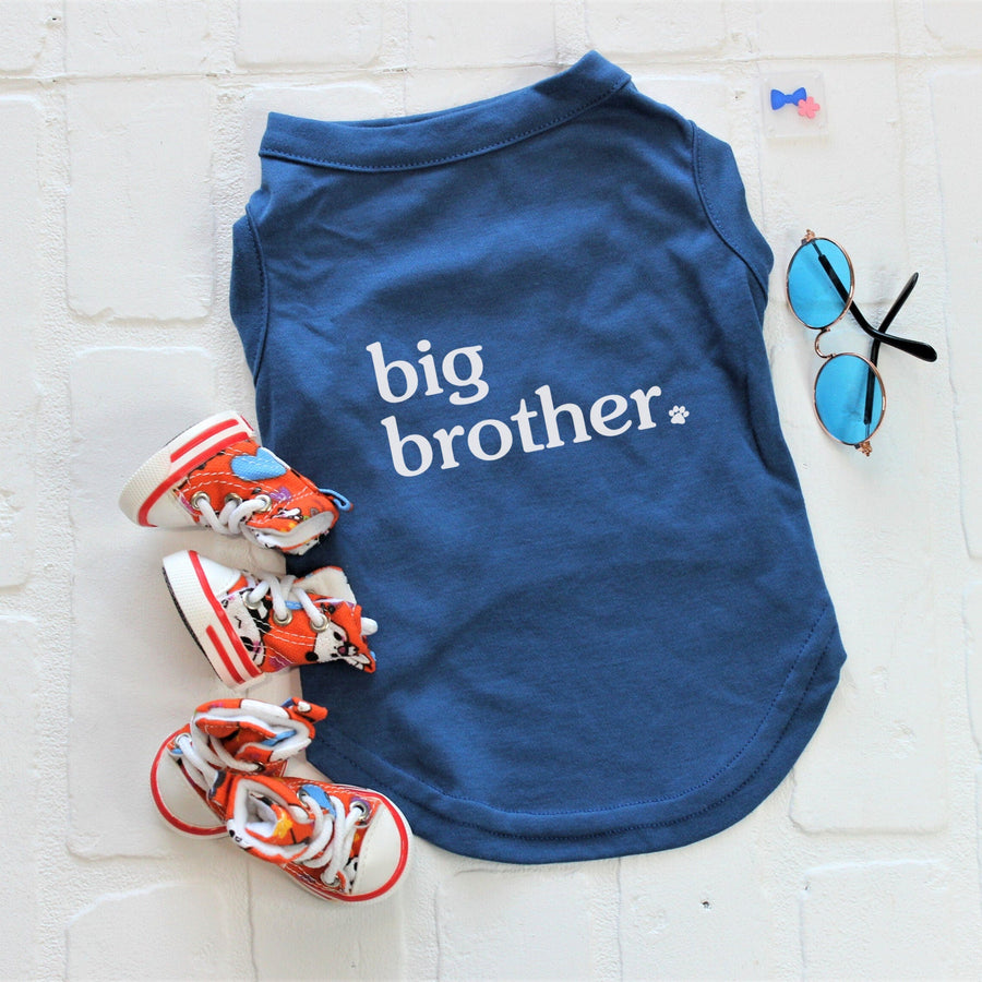Sibling Dog Shirt in Blue - Big Brother Outfit for Dogs