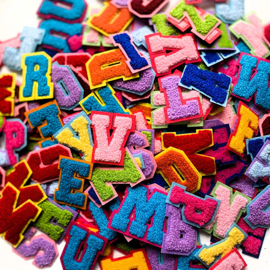 Varsity Letter Patches Chenille Patches ABC Colorful Patches Iron On Letters for Personalized Gift for Name Patch for DIY for Crafts