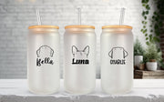 Personalized Tumbler for Dog Mom - Custom Frosted Libby Glass Pet Lover Gift