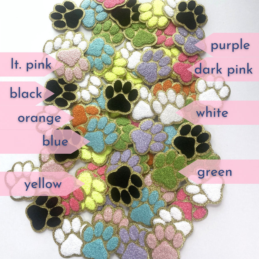 Paw Print Sticker & Iron-On Patch | Chenille Dog Paw for DIY Projects
