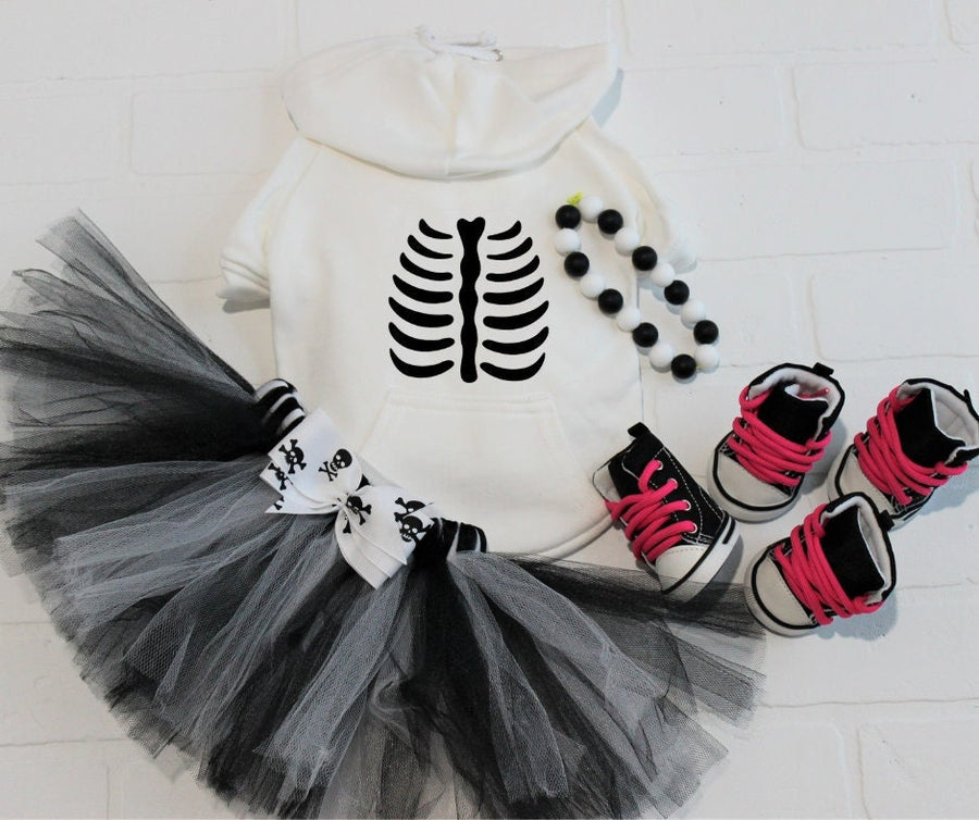 Skeleton Shirt for Dog Sweatshirt for Dog Lover Gift for Dog Mom Halloween Hoodie for Pet Clothes for Dog Small Dog Clothes White Black