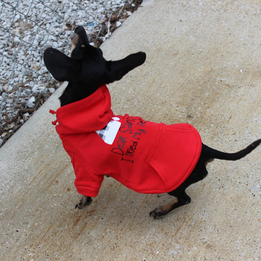 Christmas Dog Sweatshirt Red Cat Shirt for Cold Weather Cute Holiday Pet Shirt Funny Small Dog Sweater for Winter Red Dog Hoodie for Xmas