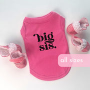 Big Sis Pink Dog Tee – Black Design for After Surgery Protection & Girl Pup Announcement