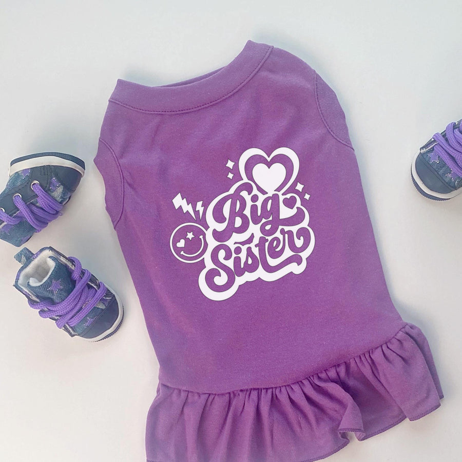 Cute Purple Dog Dress – Sibling Sundress & Anxiety-Reducing Tank for Dog Lovers