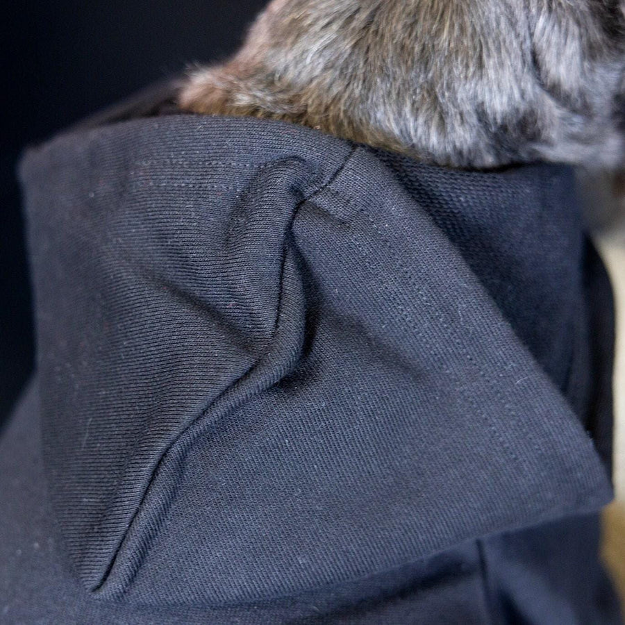 Baby Security Dog Hoodie in Black Bab- for New Baby Arrival