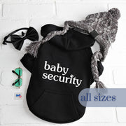 Baby Security Dog Hoodie in Black Bab- for New Baby Arrival