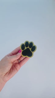 Chenille Paw Print Patch – Iron-On or Adhesive Applique for DIY & Gifts