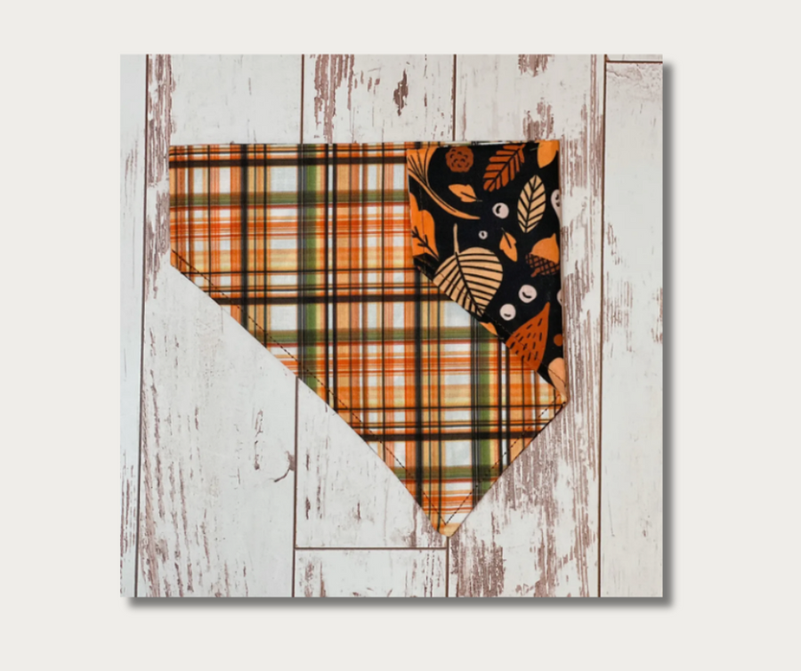 reversible dog bandana for fall