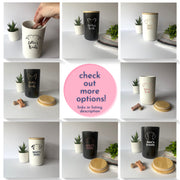 Custom Dog Treat Canister | Black with Pet Breed & Name Personalization