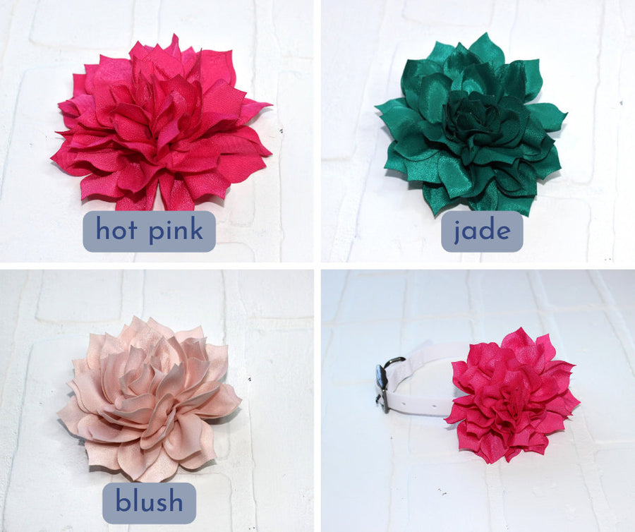 Dog Bow Flower for Collar | Large Lotus Flower Clip-On Accessory