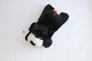 Black and White Hound Cuddle Buddy With Heartbeat for Separation Anxiety