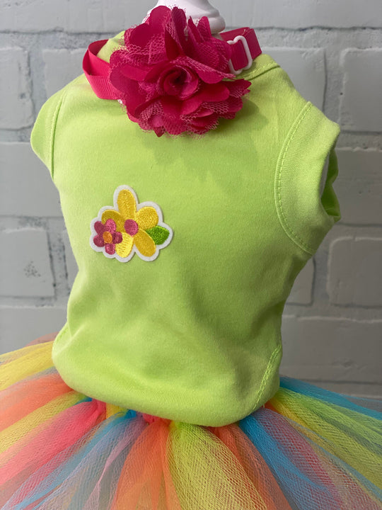 Summer Dog Shirt for Girl | Floral Design Outfit for Pet