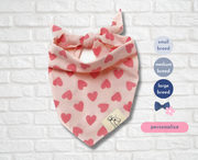 Pink Hearts Valentine Dog Bandana