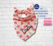 Pink Hearts Valentine Dog Bandana